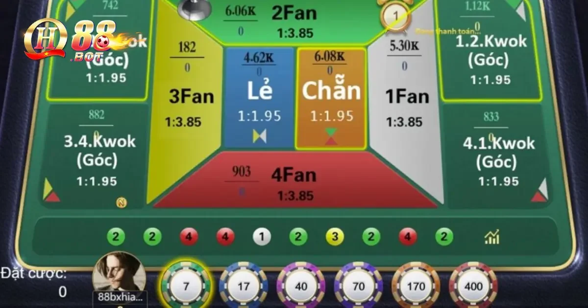 Hướng Dẫn Đặt Cược Trong Fantan Tại QH88 Dành Cho Người Mới